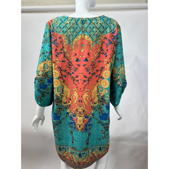Urban CoCo Womens Boho Printed Tunic Size XL Polyester & Spandex Multicolor With - Picture 4 of 16
